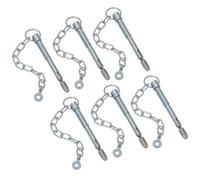 AB Tools Spring Loaded Sword Pin With Chain Retaining Cotter Pin 12.5mm X 163.5mm 6Pc