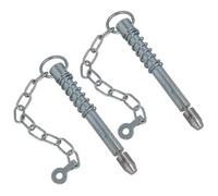 AB Tools Spring Loaded Sword Pin With Chain Retaining Cotter Pin 16mm X 178mm 2Pc
