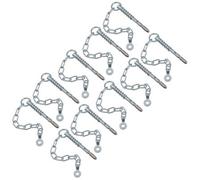 AB Tools Spring Loaded Sword Pin With Chain Retaining Cotter Pin 9.5mm X 123mm 10Pc