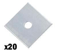 AB Tools Square Plate Washer M10 50mm X 50mm Galvanised Timber Wood Fastener 20Pk