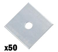 AB Tools Square Plate Washer M10 50mm X 50mm Galvanised Timber Wood Fastener 50Pk