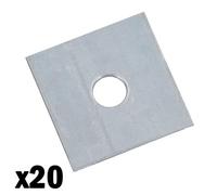 AB Tools Square Plate Washer M12 50mm X 50mm Galvanised Timber Wood Fastener 20Pk