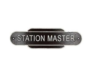 AB Tools Station Master Sign Plaque Train Railway Wall Station Gate Fence Post Garage