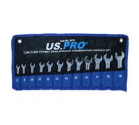 AB Tools Stubby Metric Flexi Ratchet Spanners / Spanner Set 12Pc 8mm To 19mm