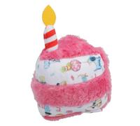 AB Tools Super Soft Plush Squeaky Birthday Cake Piece Toy Dog Puppy Happy Birthday Gift