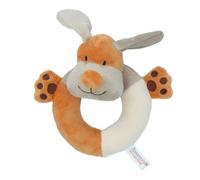 AB Tools Super Soft Puppy Small Dog Natural Nippers Cuddle Plush Ring With Squeak