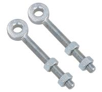 AB Tools Swing Gate Long Eye Bolts Hinge + Nuts Adjustable Zinc Plated 12 X 100mm 2Pc