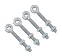 AB Tools Swing Gate Long Eye Bolts Hinge + Nuts Adjustable Zinc Plated 12 X 150mm 4Pc