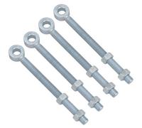 AB Tools Swing Gate Long Eye Bolts Hinge + Nuts Adjustable Zinc Plated 16 X 150mm 4Pc