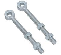 AB Tools Swing Gate Long Eye Bolts Hinge + Nuts Adjustable Zinc Plated 20 X 150mm 2Pc