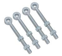 AB Tools Swing Gate Long Eye Bolts Hinge + Nuts Adjustable Zinc Plated 20 X 200mm 4Pc