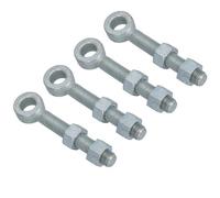 AB Tools Swing Gate Long Eye Bolts Hinge + Nuts Adjustable Zinc Plated 24 X 150mm 4Pc
