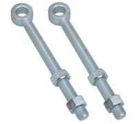 AB Tools Swing Gate Long Eye Bolts Hinge + Nuts Adjustable Zinc Plated 24 X 250mm 2Pc