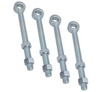 AB Tools Swing Gate Long Eye Bolts Hinge + Nuts Adjustable Zinc Plated 24 X 250mm 4Pc