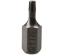AB Tools T20 Torx Star Bit 30mm Length 10mm Shank Chrome Vanadium Hardened Tip Cr-V