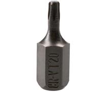 AB Tools T20 Torx Star Bit 30mm Length 10mm Shank Chrome Vanadium Hardened Tip Cr-V