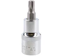 AB Tools T40 Male Torx Bit Star Socket 1/2" Drive Standard Internal Chrome Vanadium Steel