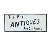 AB Tools The Best Antiques Are Old Friends Cast Iron Sign Plaque Wall Door Fence Gate