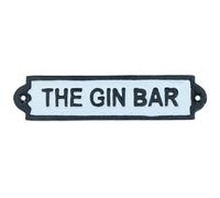 AB Tools The Gin Bar Cast Iron Sign Plaque Wall Door Fence Gate Post House Cocktail Pub
