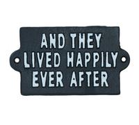 AB Tools They Lived Happy Ever After Sign Plaque Cast Iron Garden House Home Wall