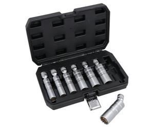 AB Tools Thin Walled Swivel Magnetic Spark Plug Sockets 12 Point 3/8In Drive mm Sae 7Pc