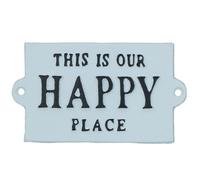 AB Tools This Is Our Happy Place Sign Plaque Cast Iron Garden House Home Wall Door