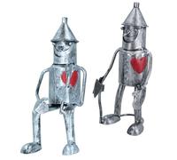 AB Tools Tin Man Garden Ornament Lawn Art Sculpture Statue Yard Home Decor 2PK
