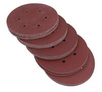 AB Tools-Toolzone 150mm Mixed Grit Aluminium Oxide Hook and Loop Sanding Discs for Orbital Sander, Angle Grinder 50pk (Gray)
