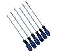 AB Tools Torx Star Extra Long Screwdrivers T10 - T30 Total Length 260mm 6Pc Set