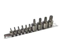 AB Tools Torx / Star Male Bit Sockets T10 - T55 1/4In And 3/8In Drive 11Pc