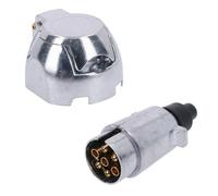 AB Tools Tow Bar Electrics 7 Pin 12V N Type Metal Aluminium Socket & Plug Trailer Lights Car