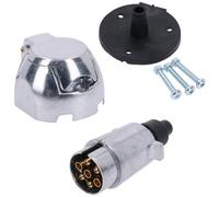 AB Tools Tow Bar Electrics 7 Pin 12V N Type Metal Socket Plug & Gasket Trailer Light Kit
