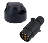 AB Tools Tow Bar Electrics 7 Pin 12V N Type Plastic Socket & Plug Trailer Lights Car Hook Up