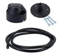 AB Tools Tow Bar Electrics 7 Pin N Type Socket Trailer Lights & Gasket Seal 2M 7 Core Cable