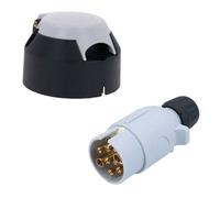 AB Tools Tow Bar Electrics 7 Pin S Type Plastic Grey Socket & Plug For Caravans Hook Up
