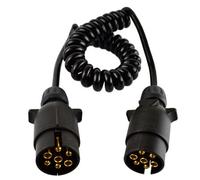 AB Tools Trailer Electrics 1.5M Curly Extension Cable Male To Male 7 Pin