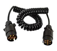 AB Tools Trailer Electrics 2.5M Curly Extension Cable Male To Male For Ifor Williams