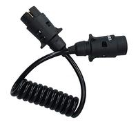 AB Tools Trailer Light Electrics 1.5m Curly Extension Cable Lead Male to Male 7 Pin PLugs