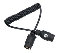 AB Tools Trailer Light Electrics 1.5M Curly Extension Cable Lead Male To Male 7 Pin Plugs