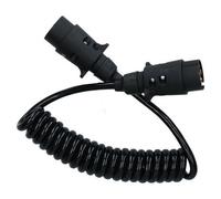 AB Tools Trailer Light Electrics 2.5M Curly Extension Cable Lead Male To Male 7 Pin Plugs