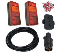 AB Tools Trailer Light Wiring Kit - Large Lights, Plug, Junction Box, 5M Wire, Terminals