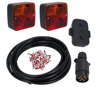 AB Tools Trailer Light Wiring Kit - Small Lights, Plug, Junction Box, 5m Wire, Terminals