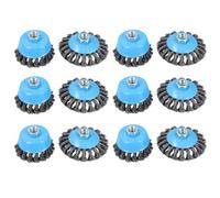 AB Tools Twist Knot 6 X Cup Brush & 6 X Bevel Brush For 115mm Angle Grinder