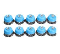 AB Tools Twist Knot Wire Wheel Cup Brush 3" For 4-1/2" Angle Grinder 10 Pack