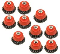 AB Tools Twist Knot Wire Wheel Cup Brush 3" For 4-1/2" Angle Grinder 10 Pack Au026