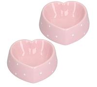 AB Tools Two Pink Heart Dog Small Animals Puppies Kittens Small Dog Bowl 15cm/300ml