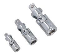 AB Tools Universal Joint Uj's Wobble Angle Socket Set 3Pc 1/4" 3/8" And 1/2" Drive