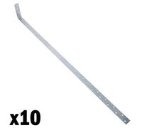 AB Tools Vertical Light Duty Restraint Strap 1000mm Length 100mm Bend Galvanised 10Pk