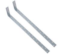 AB Tools Vertical Light Duty Restraint Strap 600mm Length 100mm Bend Galvanised 2Pk