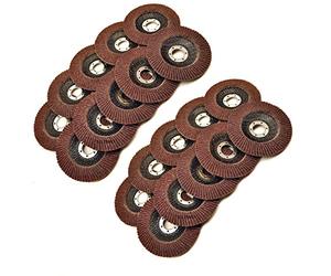 AB Tools-Vewerk 20 x Flap Discs 60 Grit Aluminium Oxide Angle Grinder 4.5" (115mm) Flat Sanding Grinding